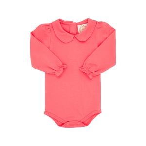 TBBC Maude's Peter Pan Collar Onesie in Parrot Cay coral
